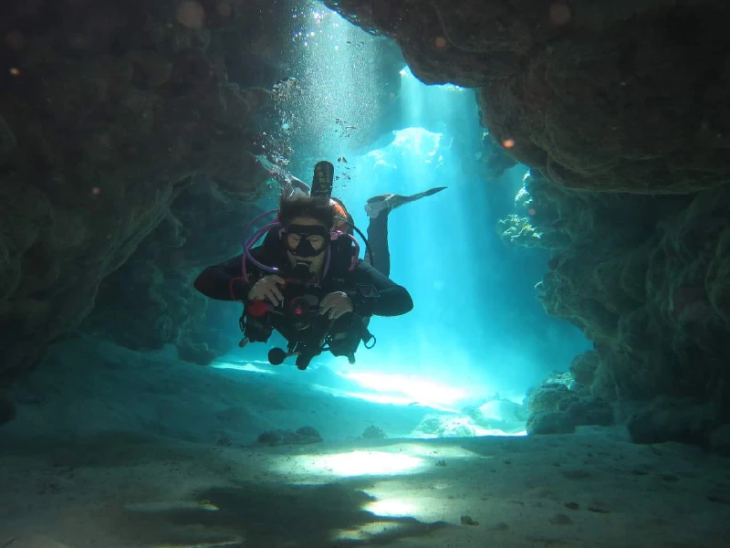 cave diving